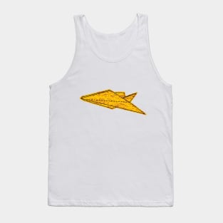 silhouette of an old folding paper airplane Tank Top